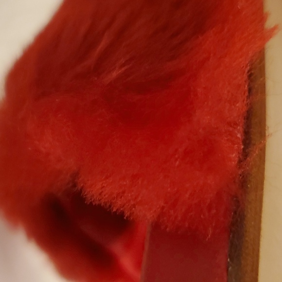 💥 Beautiisoles Sofie Cozy Slide Red Shearling Leather Shoes - Picture 9 of 13